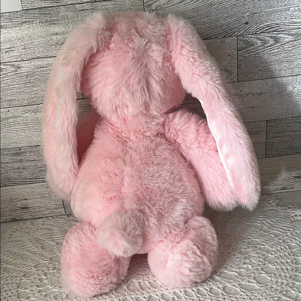 Pink Fluffy Stuffed Rabbit with Long Ears - Picture 5 of 9